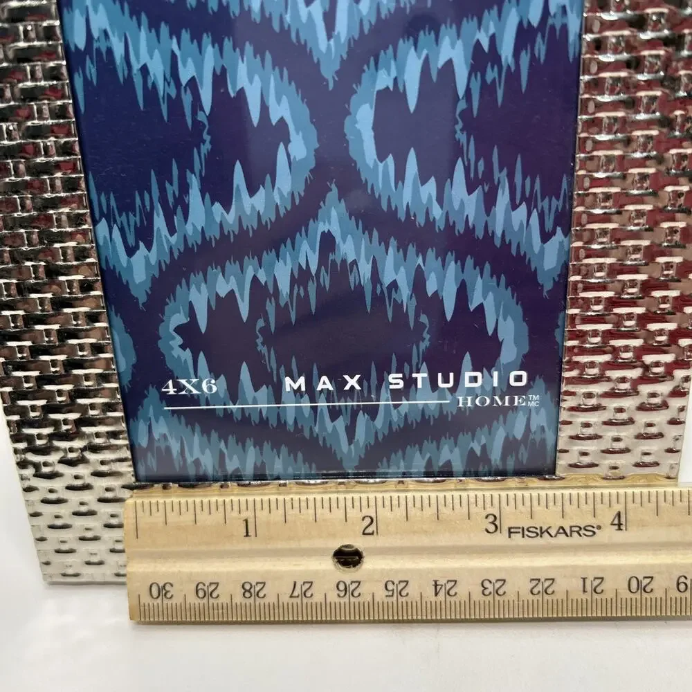 Silvertone Woven Picture Frame Max Studio 4x6